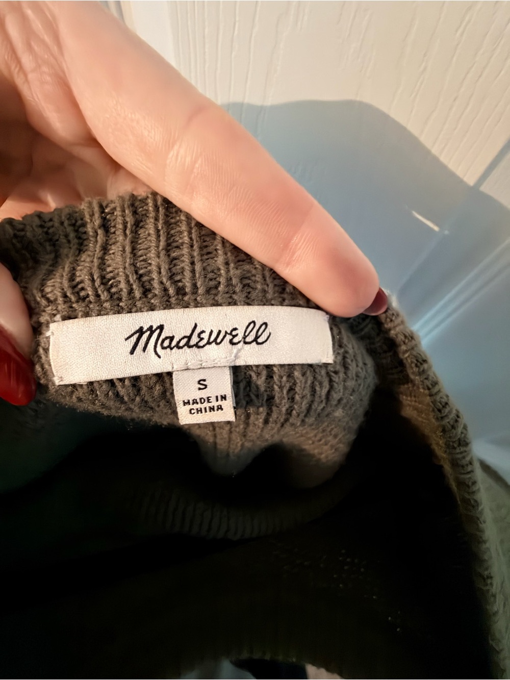 Madewell Slate Gray Ribbed Crewneck Sweater